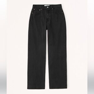 👖 NWT ABERCROMBIE CURVE LOVE HIGH RISE LOOSE JEAN - BLACK - SIZE 28 👖
